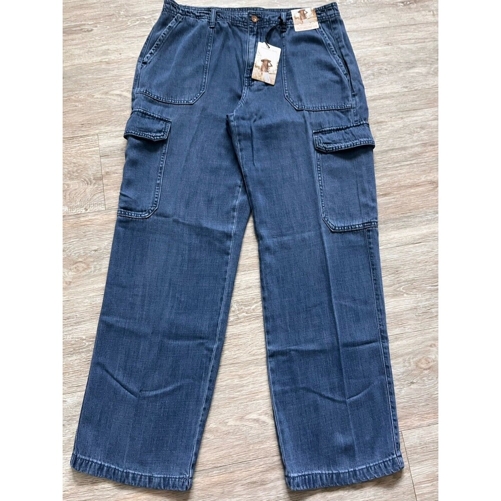 Women's Cargo Utility Pants Sincerely Jules Lightweight Denim Wide Leg $89